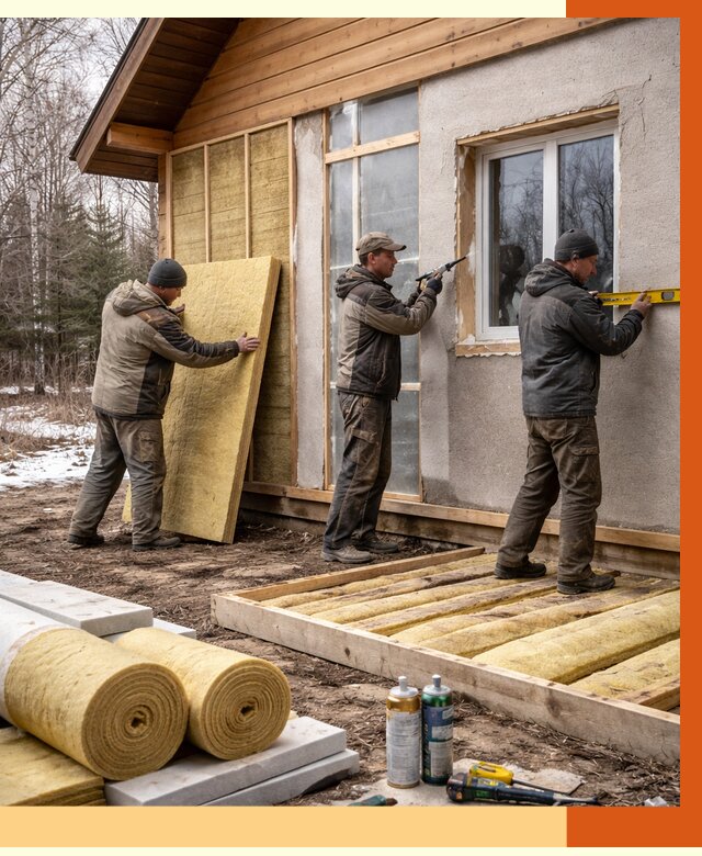 Утепление дачного дома в Нижнекамске от 4816 руб/м2 — недорого | ТепломастерНжм