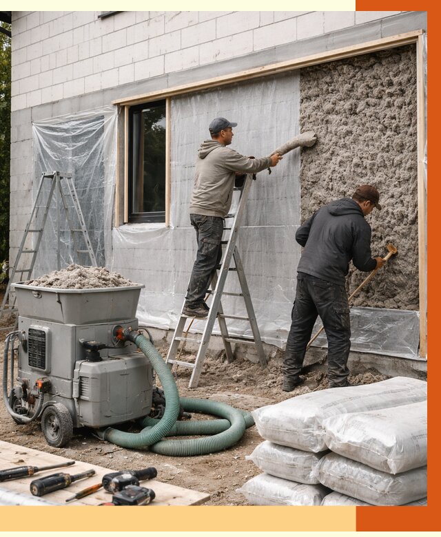 Утепление дома из газобетона эковатой в Нижнекамске от 4563 руб./м2 | ТепломастерНжм